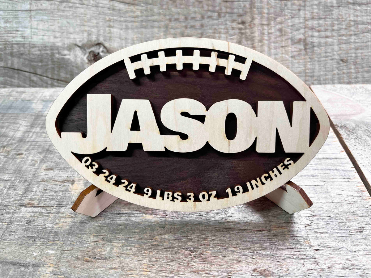Custom Engraved Wooden Football Sign Memories Made Custom