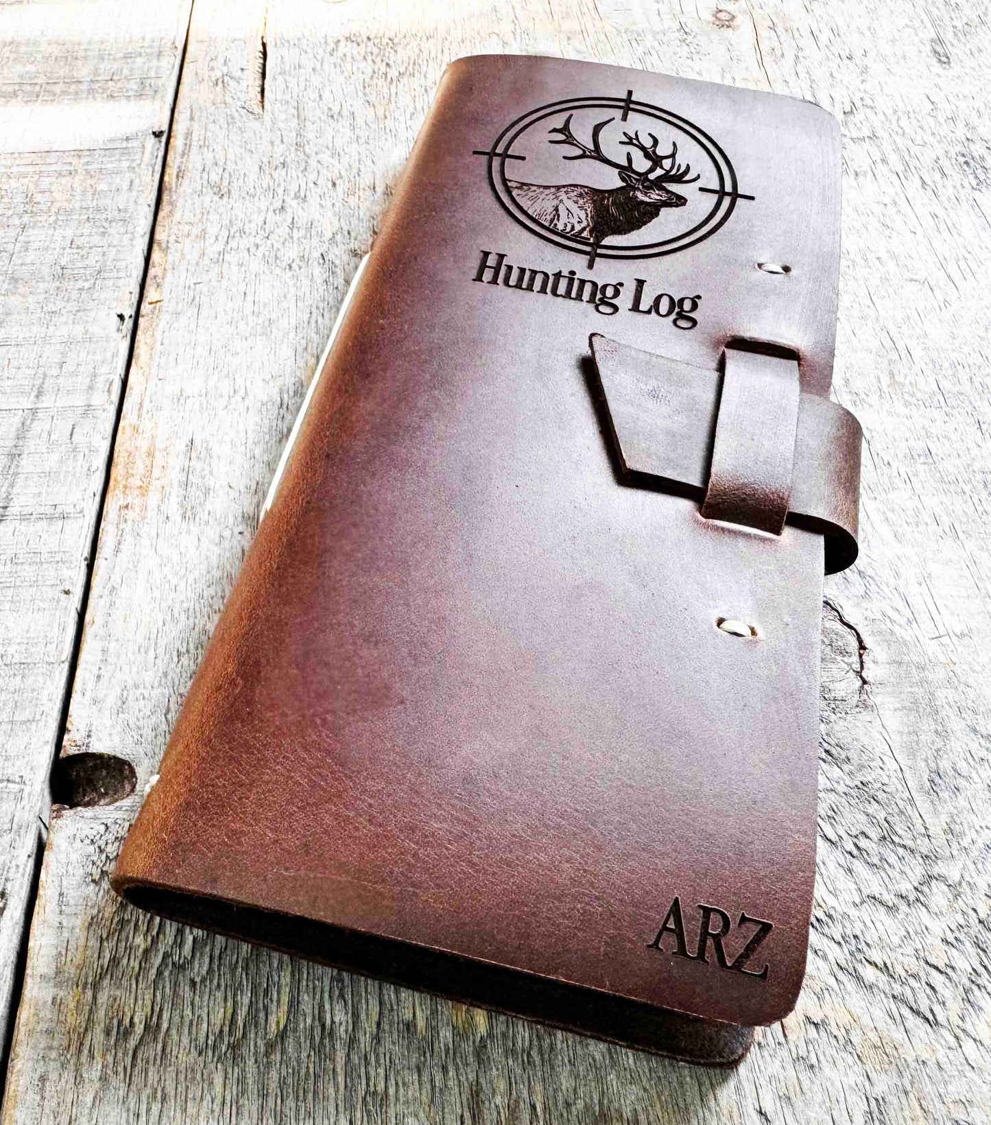 Hunting Log Premium Leather Engraved