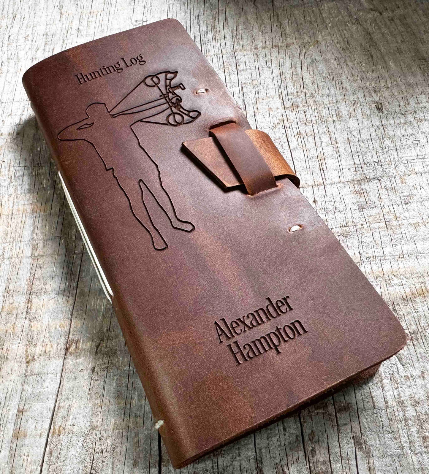 Hunting Log Premium Leather Engraved