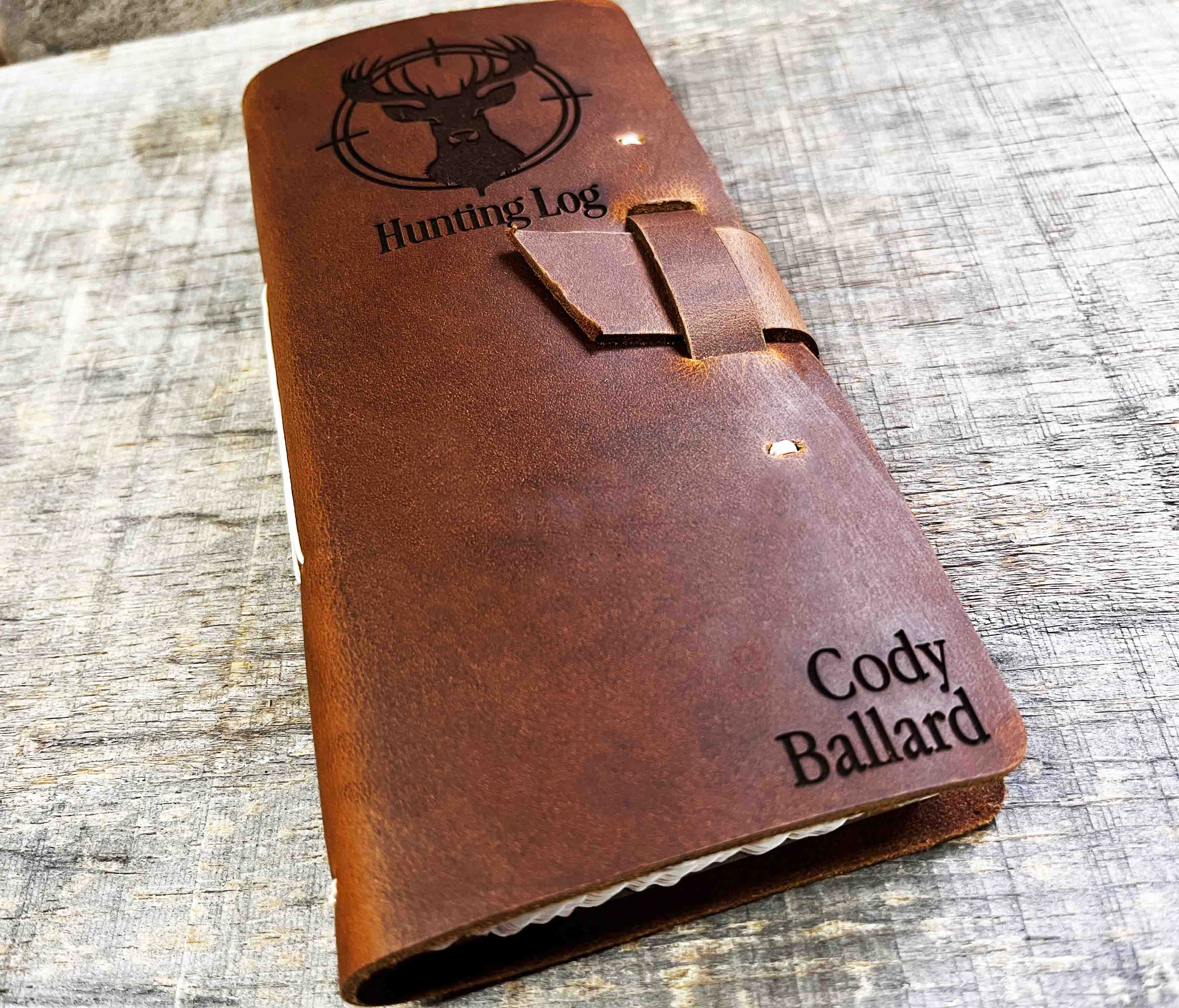 Hunting Log Premium Leather Engraved