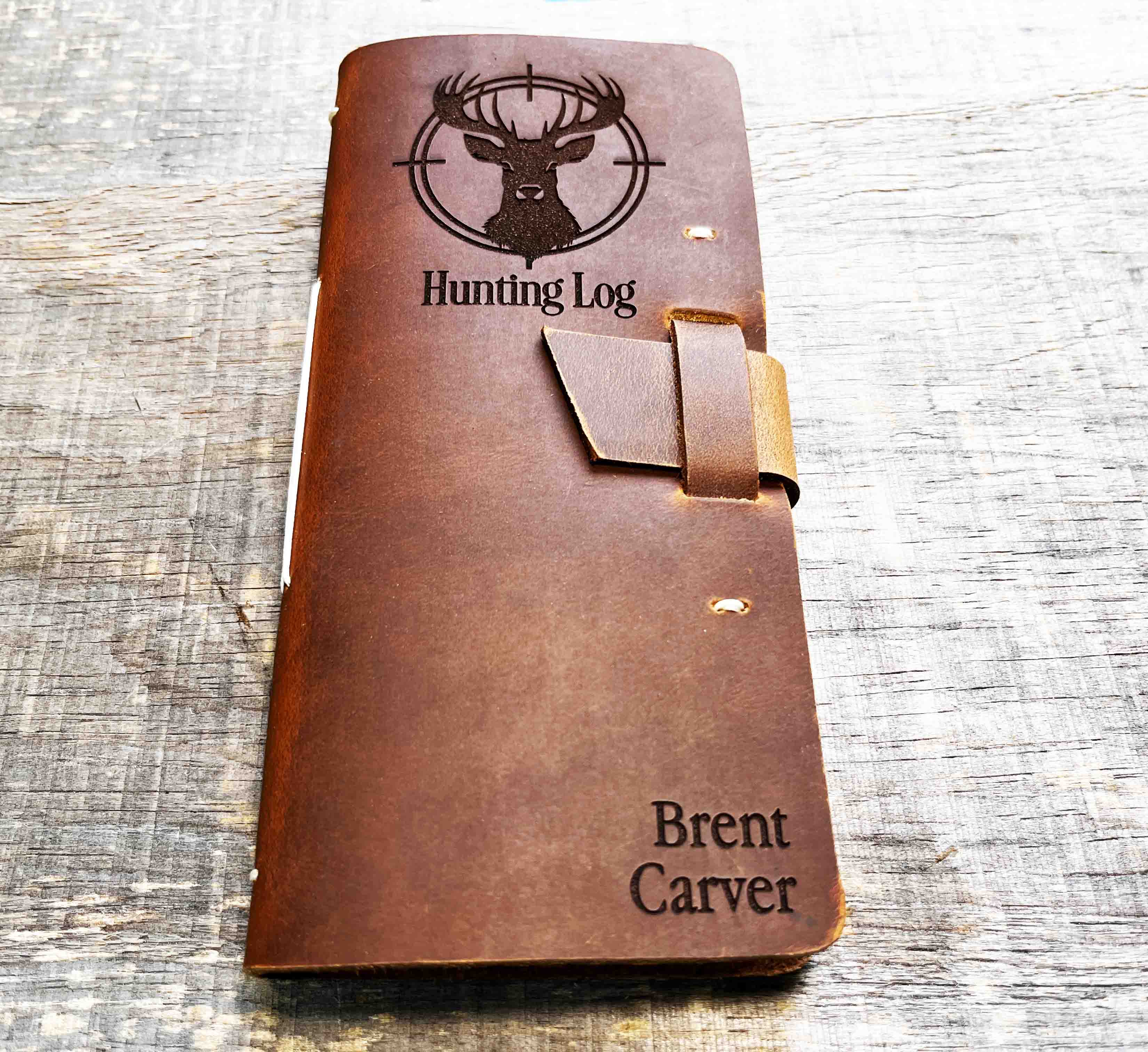 Hunting Log Premium Leather Engraved