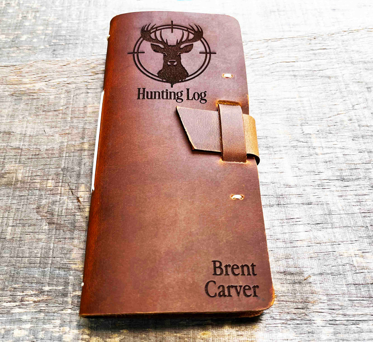 Hunting Log Premium Leather Engraved