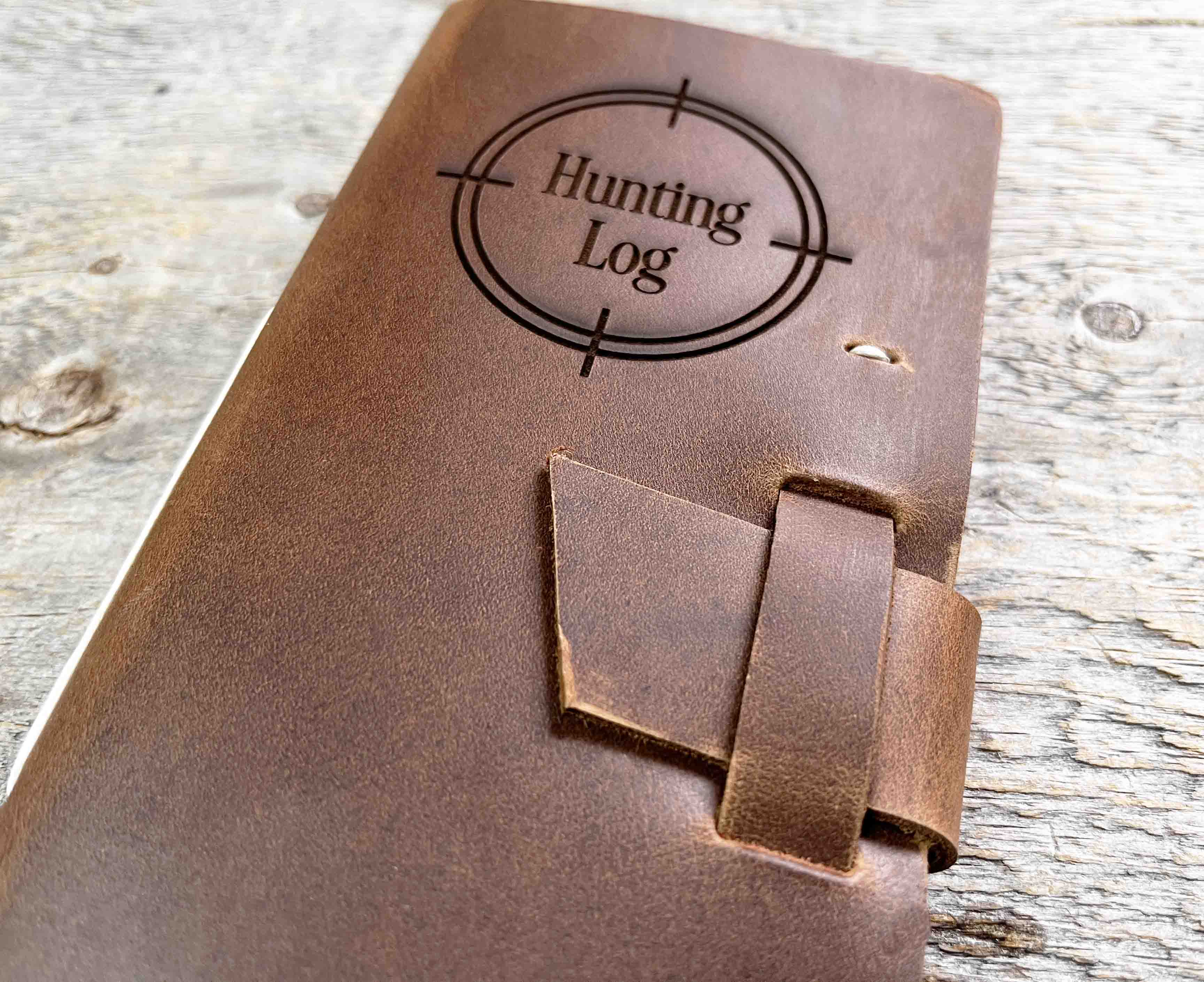 Hunting Log Premium Leather Engraved