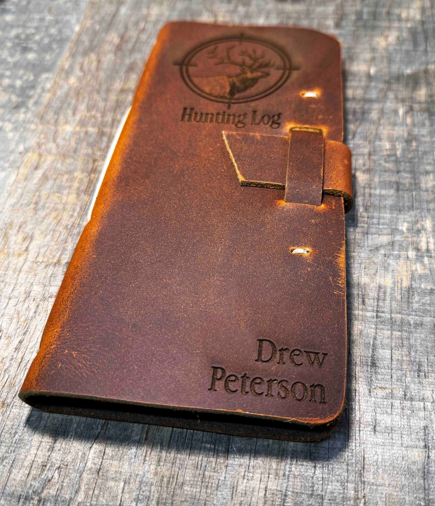 Hunting Log Premium Leather Engraved