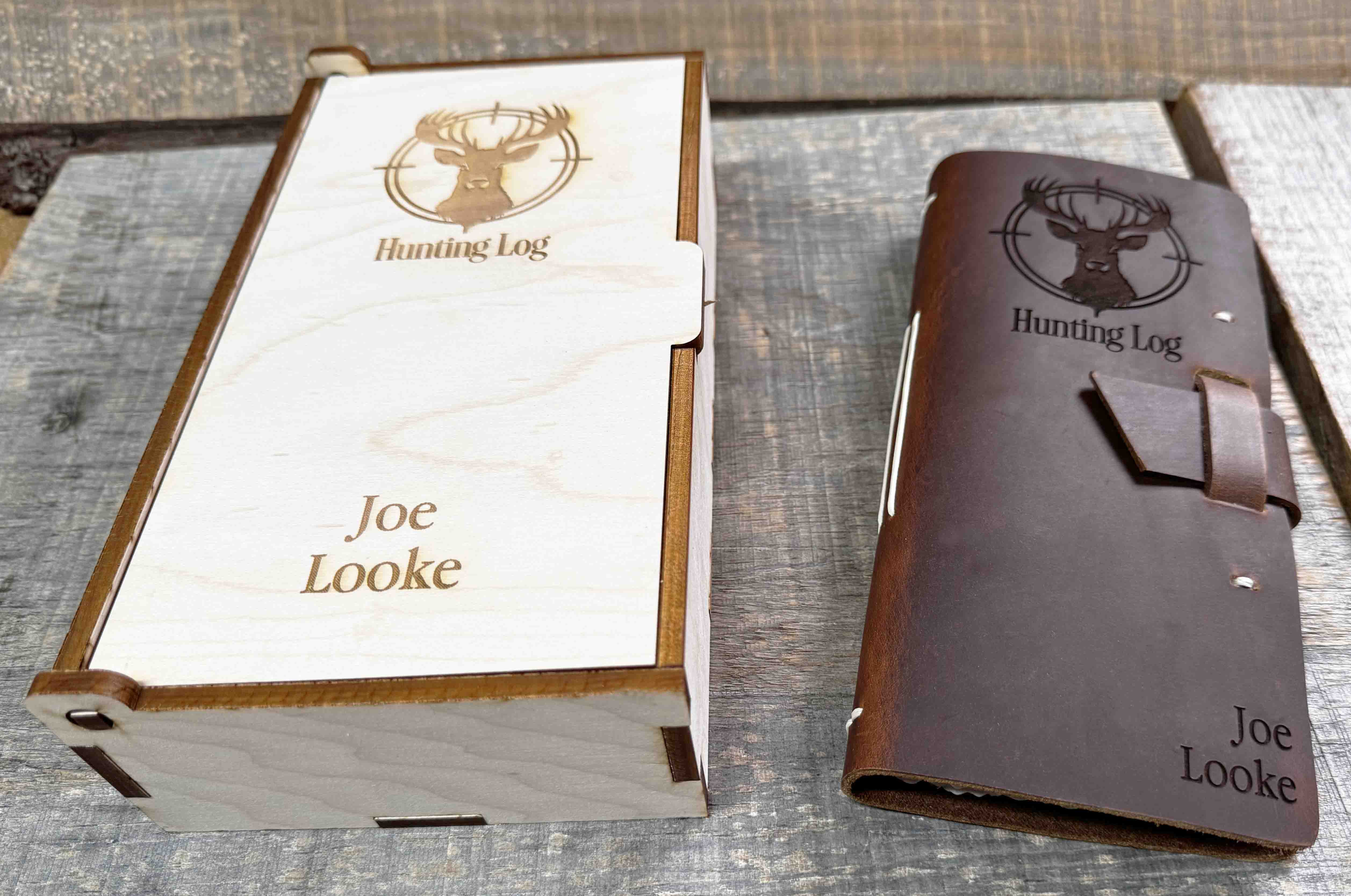 Hunting Log Premium Leather Engraved