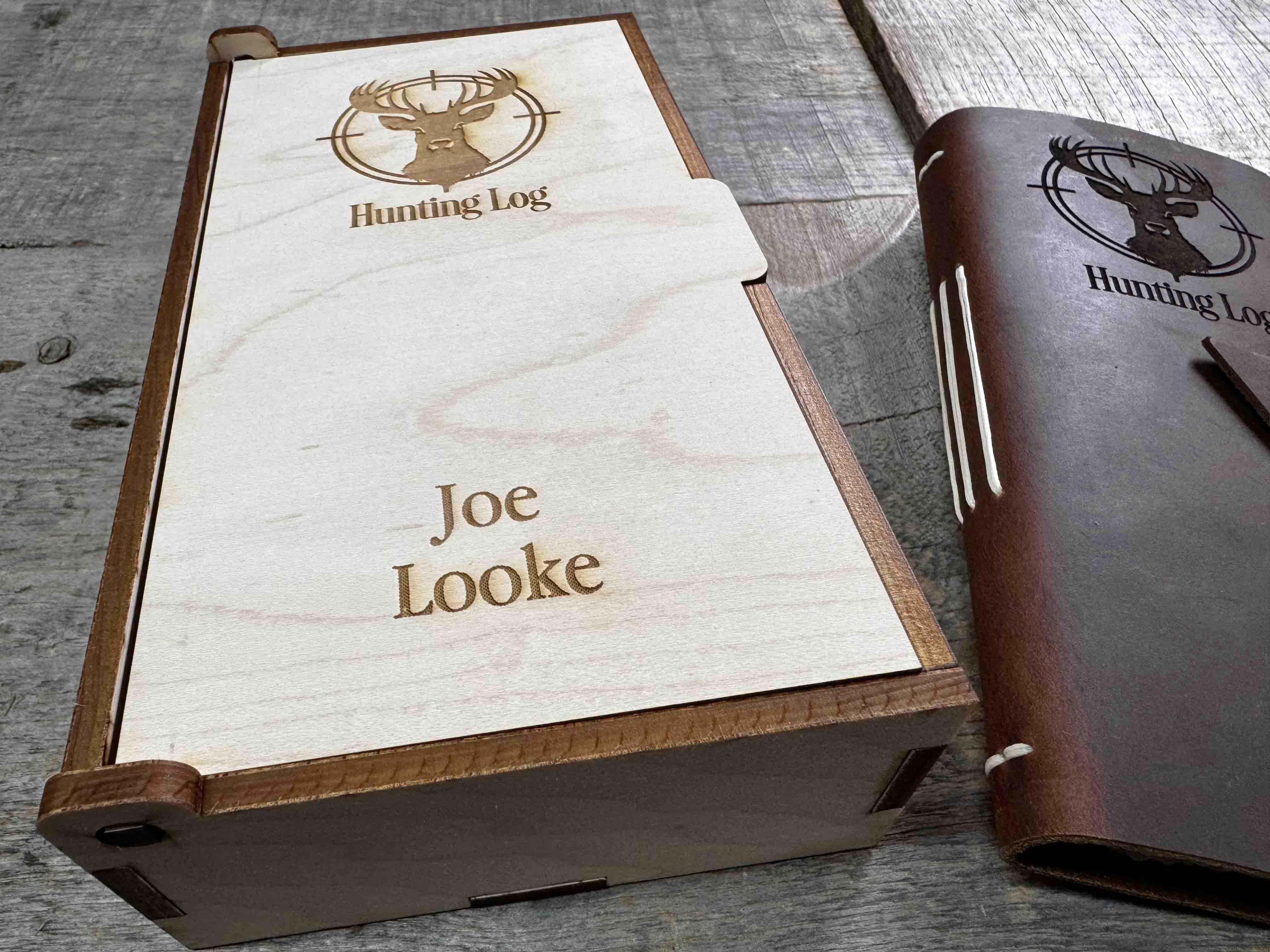 Hunting Log Premium Leather Engraved