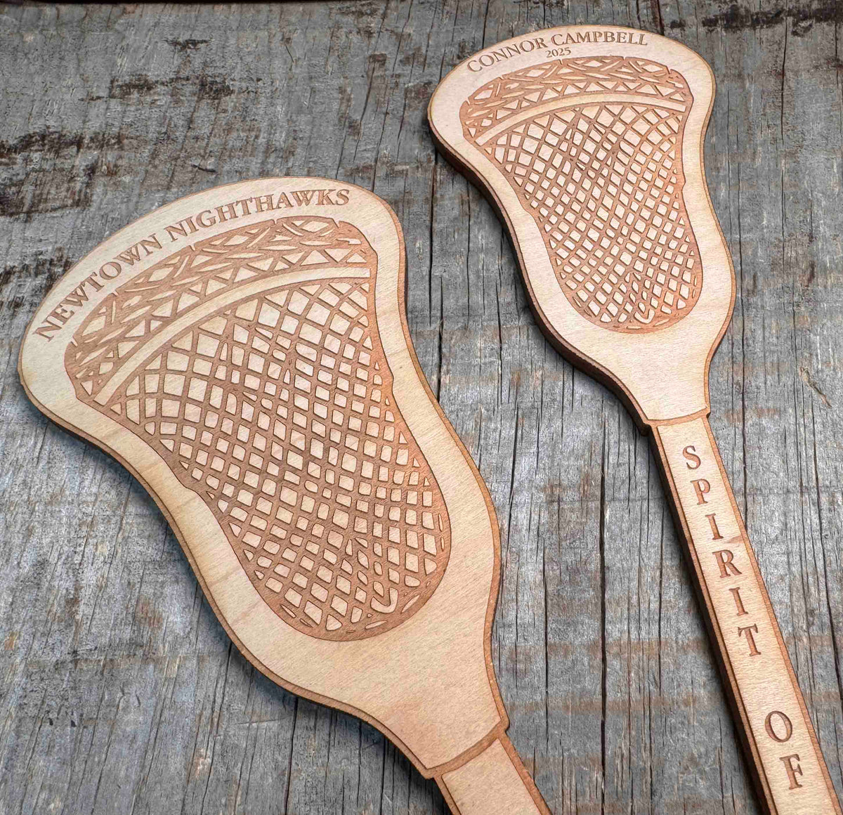 Mini Lacrosse Sticks - Laser Cut and Engraved - Multiple Lengths Memories Made Custom