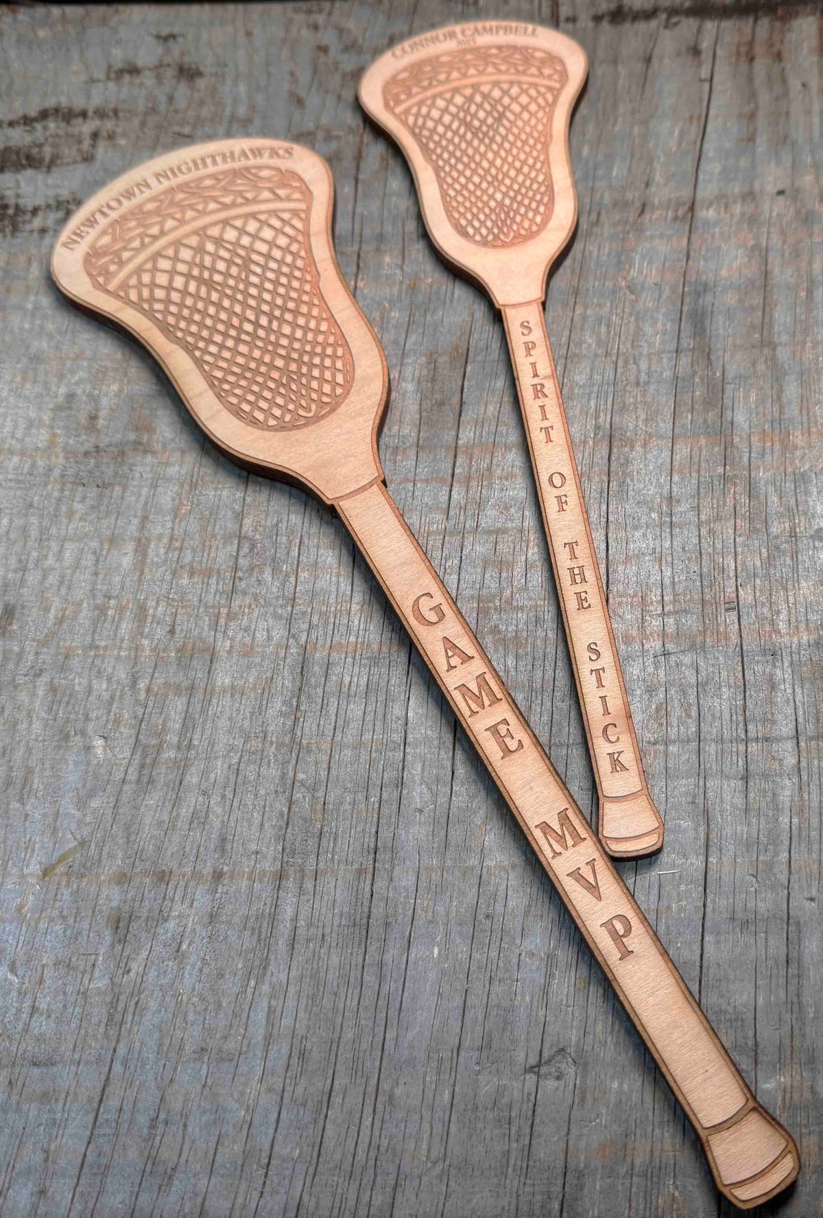Mini Lacrosse Sticks - Laser Cut and Engraved - Multiple Lengths Memories Made Custom