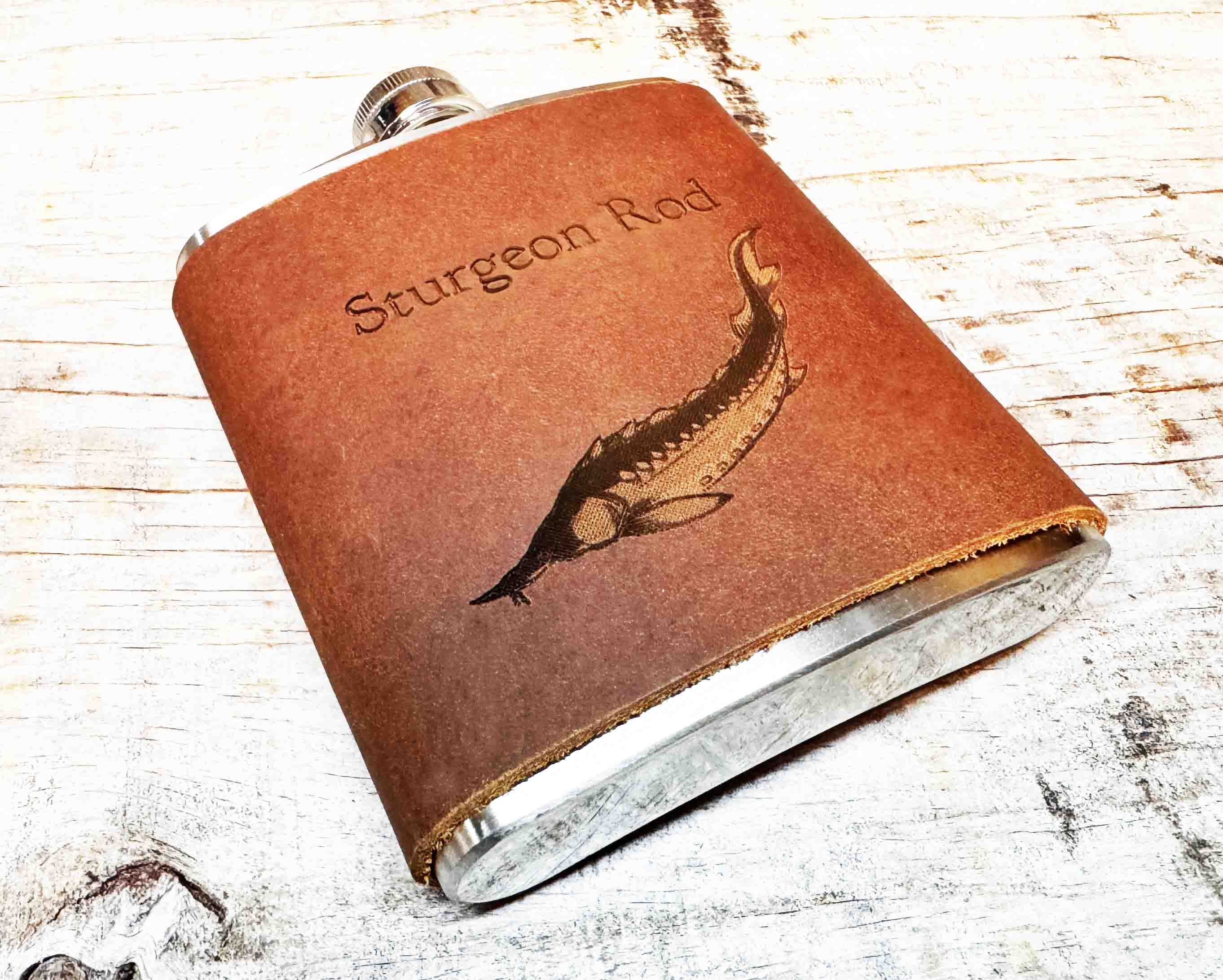 Cowboy Leather Engraved Flasks - Custom Design Memories Made Custom