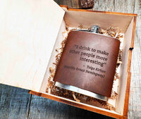 Cowboy Leather Engraved Flasks - Custom Design Memories Made Custom