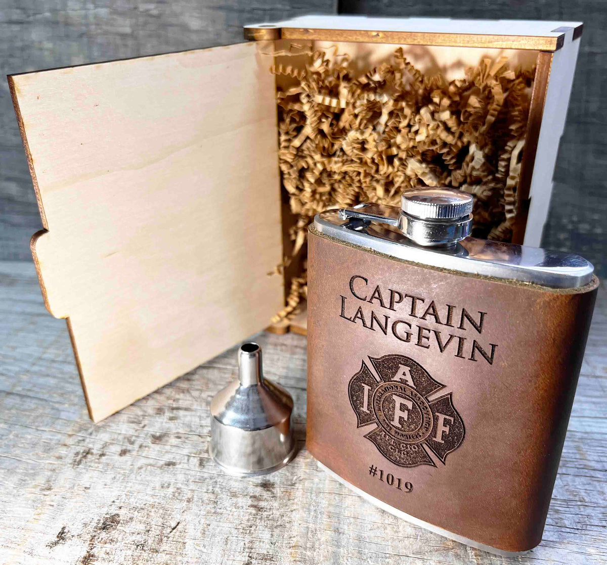 Cowboy Leather Engraved Flasks - Custom Design Memories Made Custom
