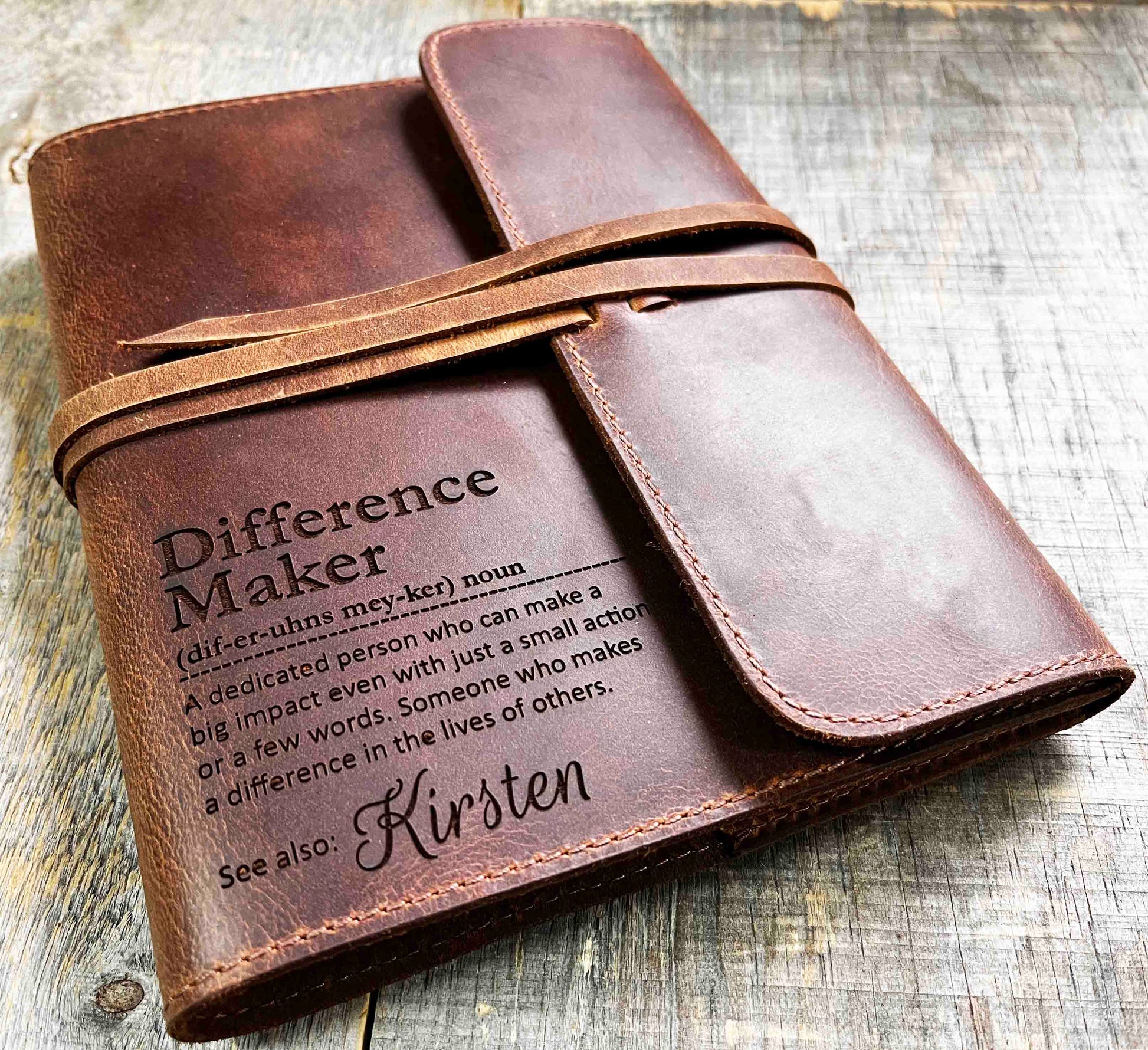 Refillable Journal / Premium Leather / Custom Engraved Memories Made Custom