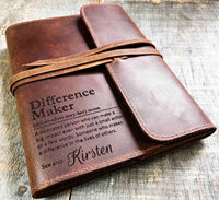 Refillable Journal / Premium Leather / Custom Engraved Memories Made Custom