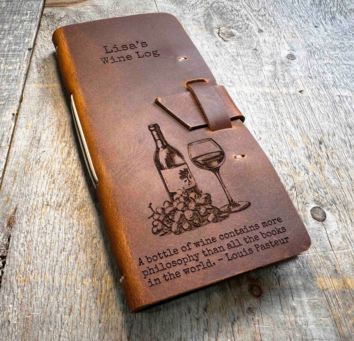 Leather Wine Log Memories Made Custom