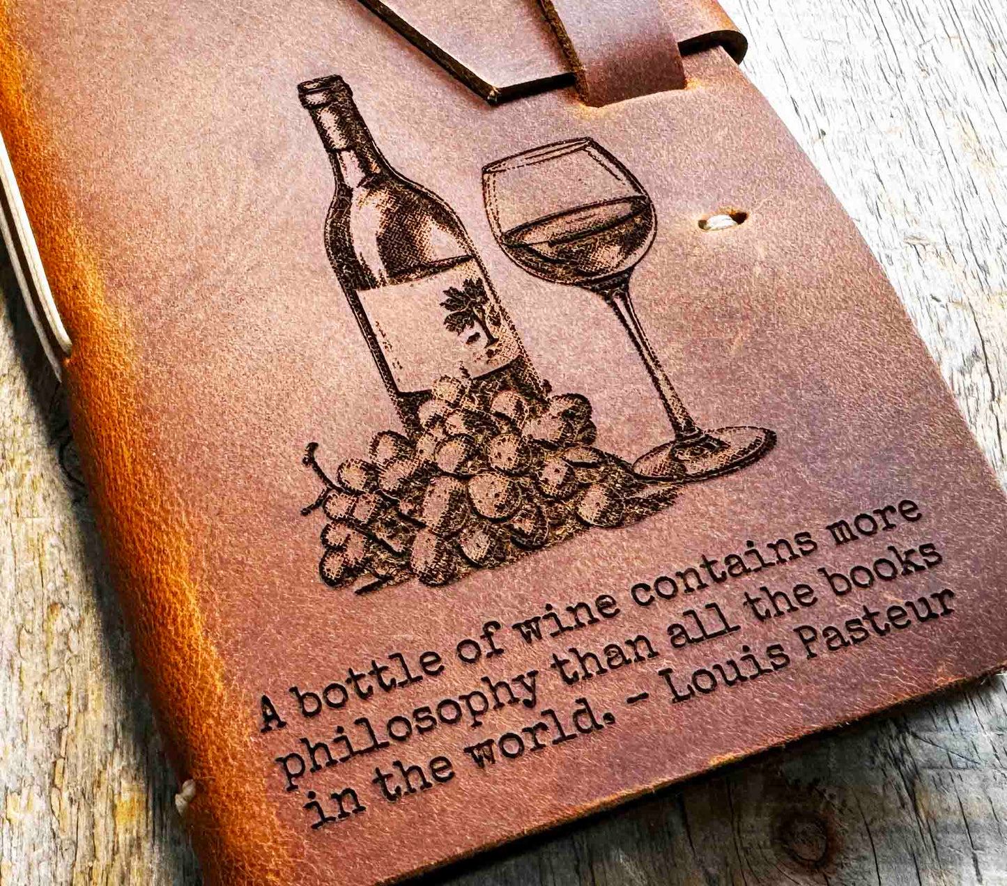 Leather Wine Log