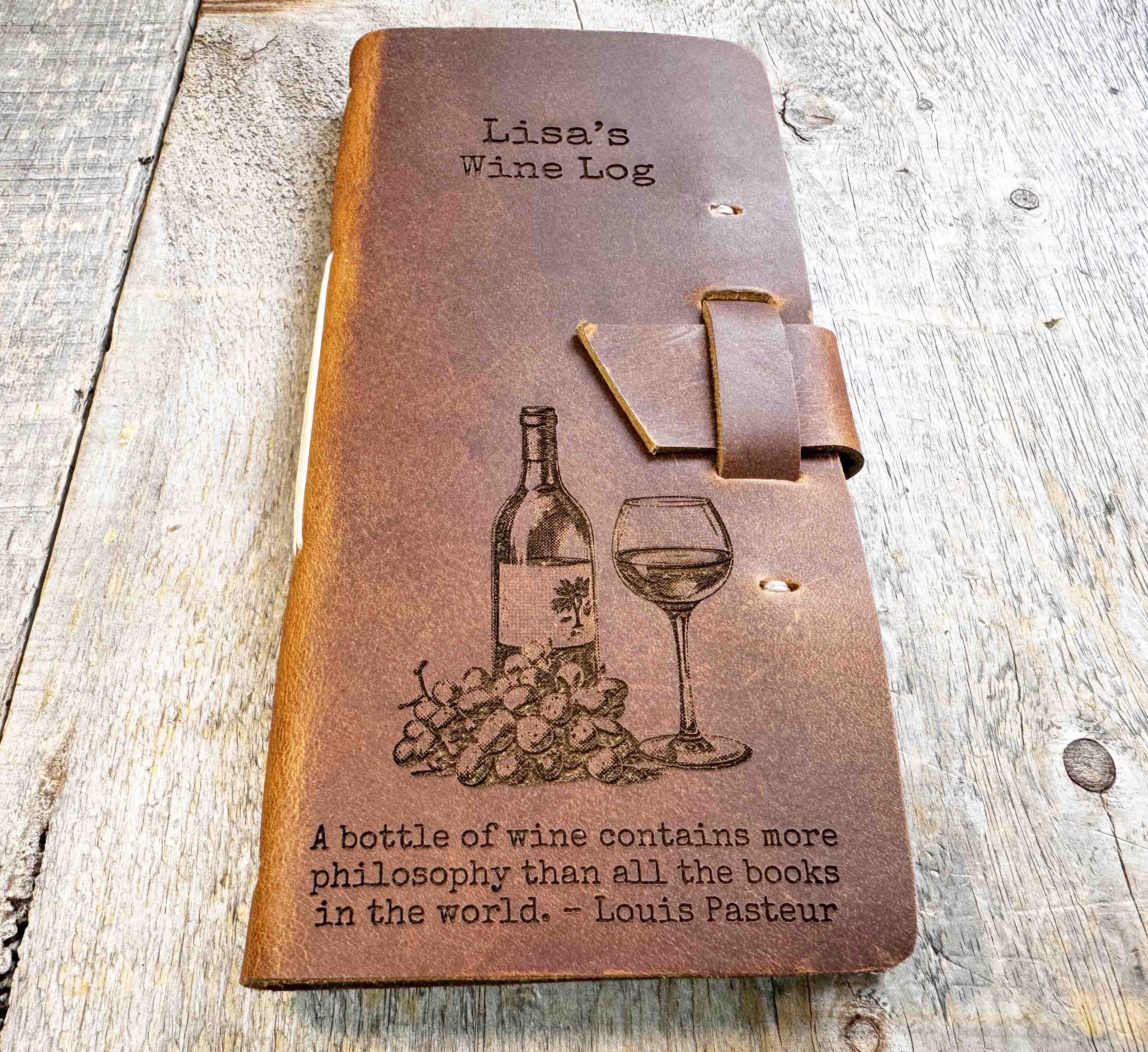 Leather Wine Log