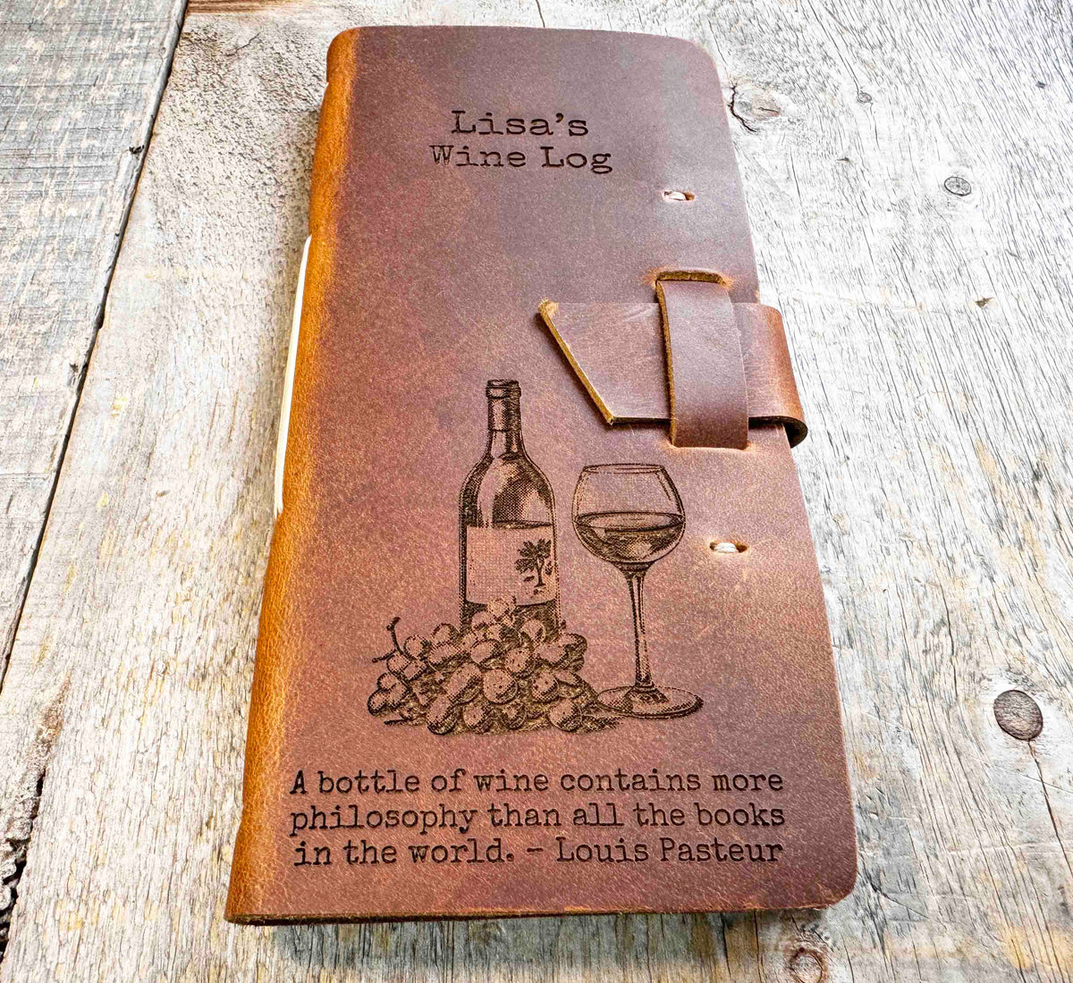 Leather Wine Log Memories Made Custom