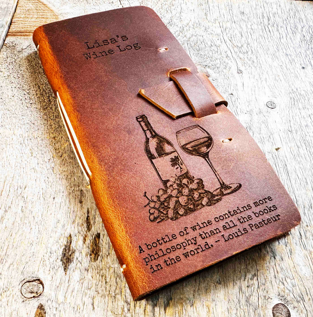 Leather Wine Log Memories Made Custom