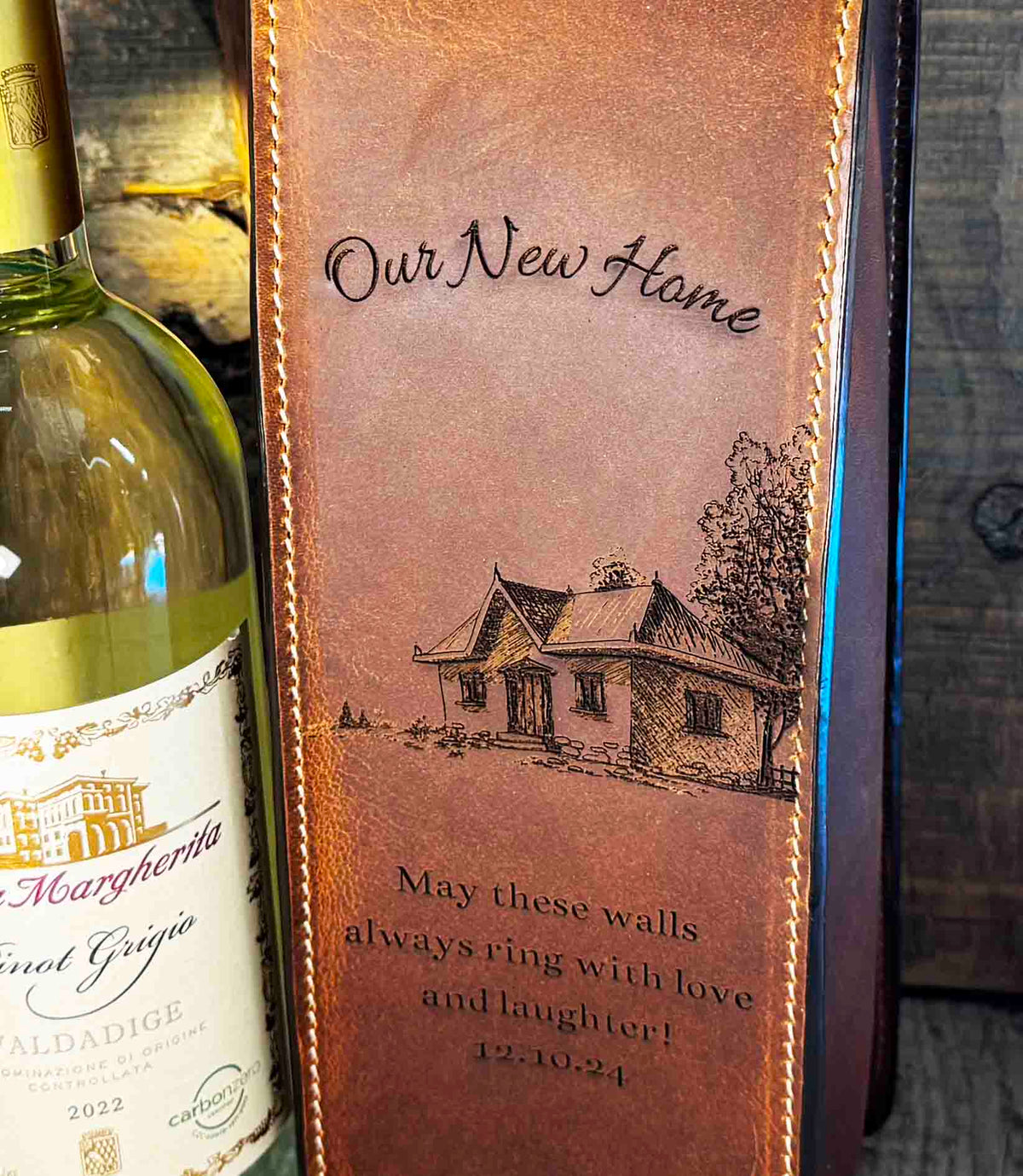 Custom Leather Wine Tote Memories Made Custom