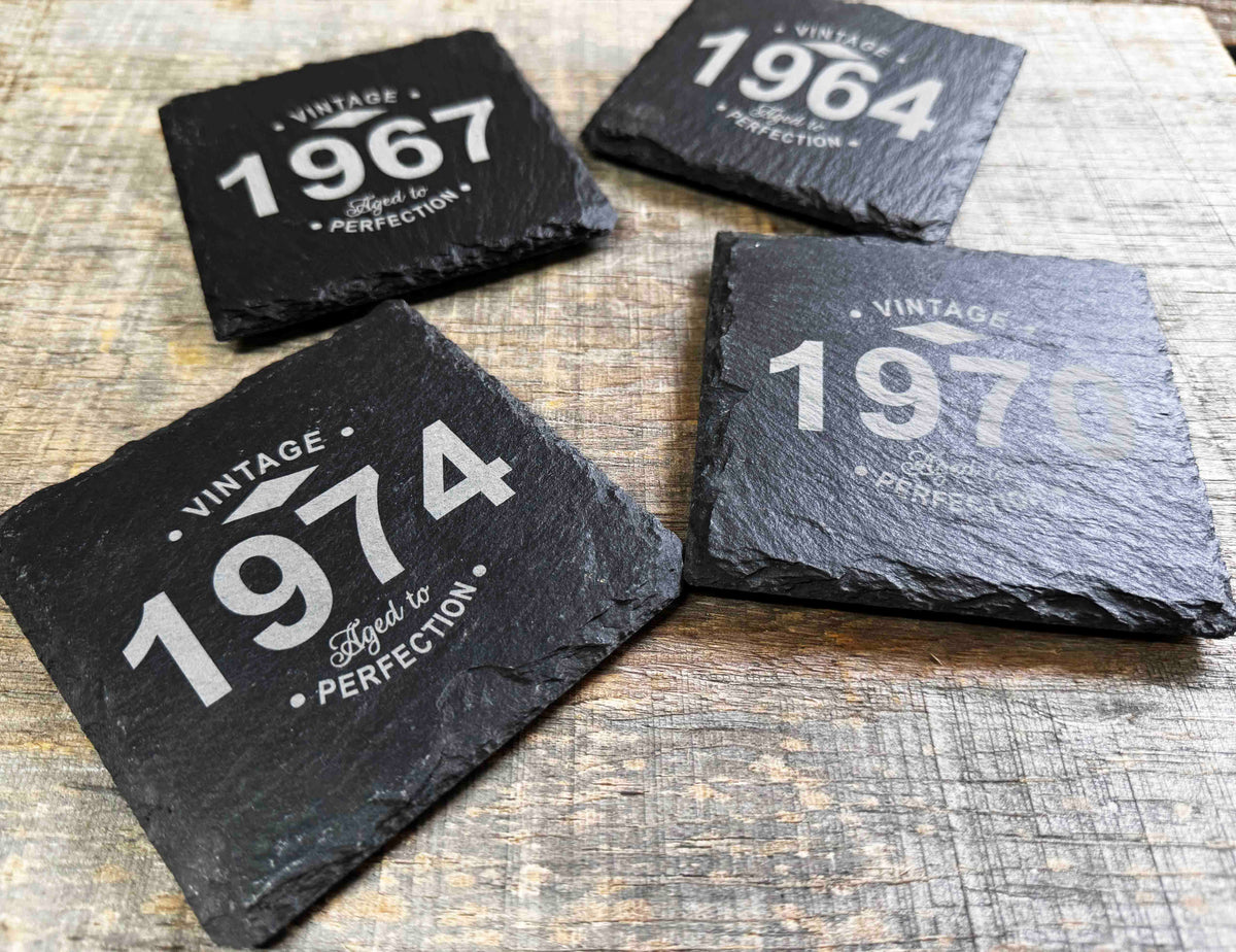 Slate Coaster - Vintage Aged to Perfection Memories Made Custom