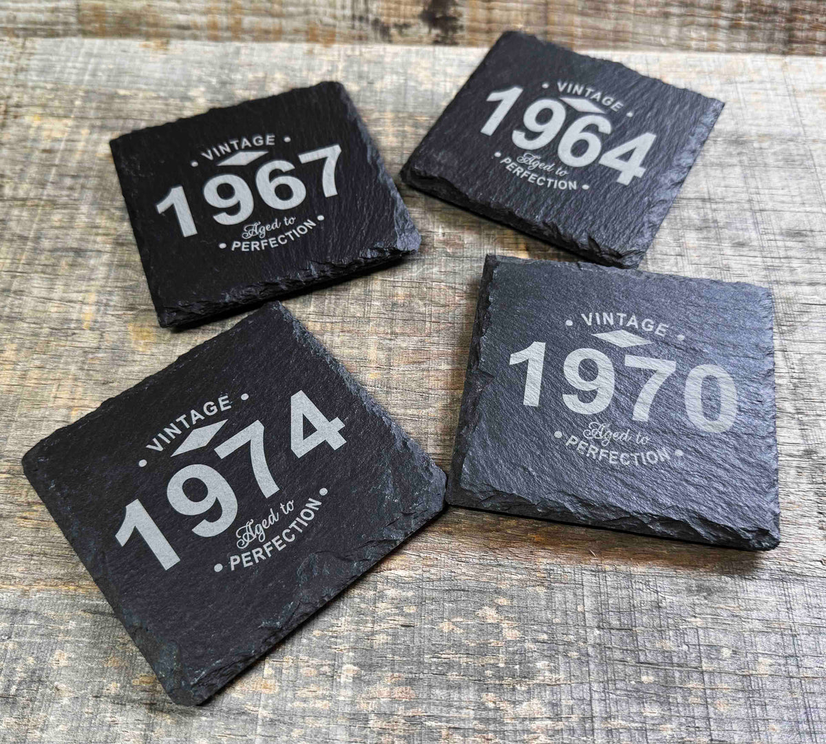 Slate Coaster - Vintage Aged to Perfection Memories Made Custom