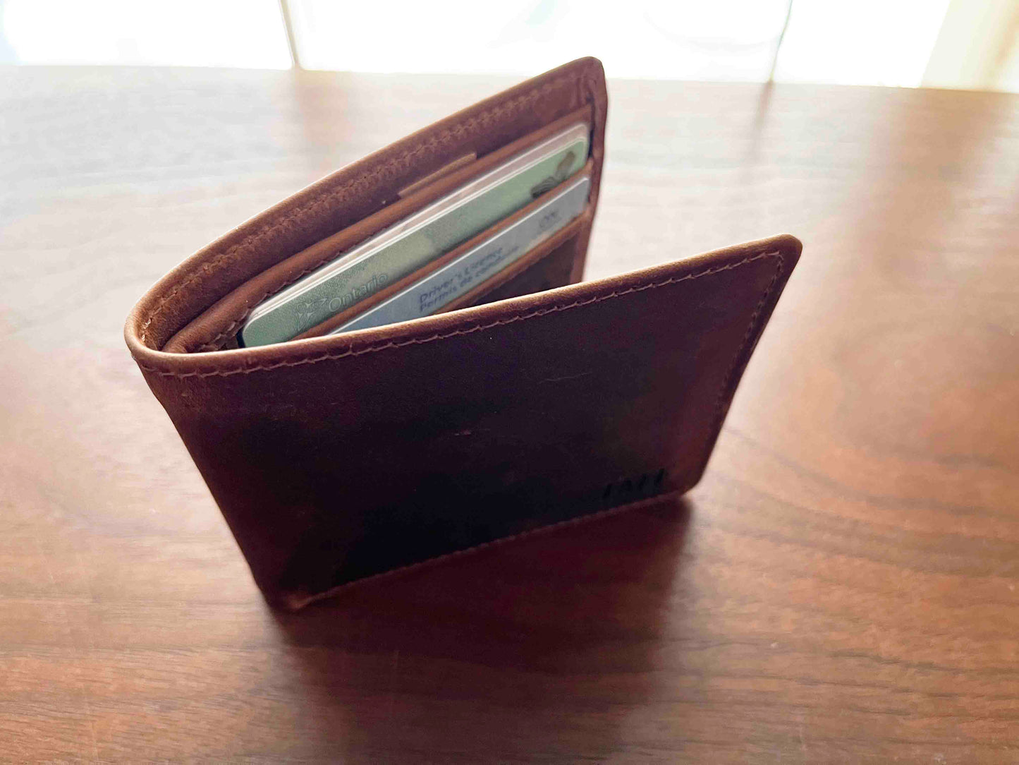 Wallet Bi-Fold Premium Leather Engraved With Inner Slots for Cards