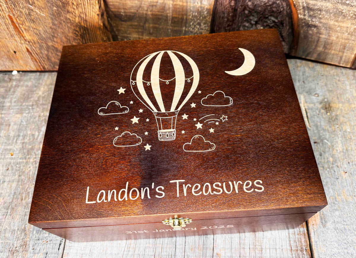Premium Wooden Gift Box Hinged Lid With Clasp Memories Made Custom