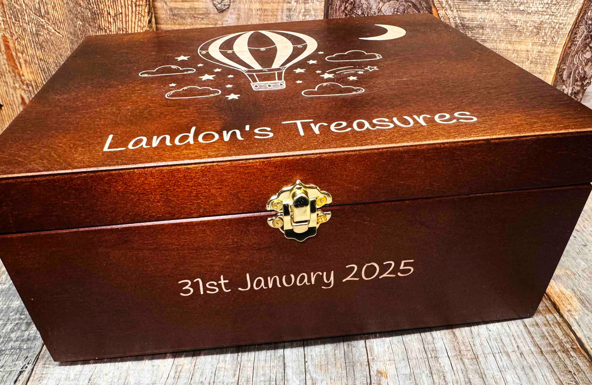 Premium Wooden Gift Box Hinged Lid With Clasp Memories Made Custom
