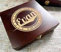 Premium Custom Engraved Wooden Groomsmen Gift Box - Design 13