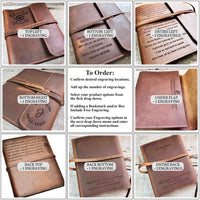 Handwriting Engraved Leather Journal Memories Made Custom