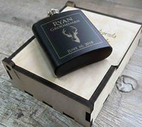 Personalized 6oz Stainless Steel Flask | Custom Engraved Groomsmen Gift | Design 11