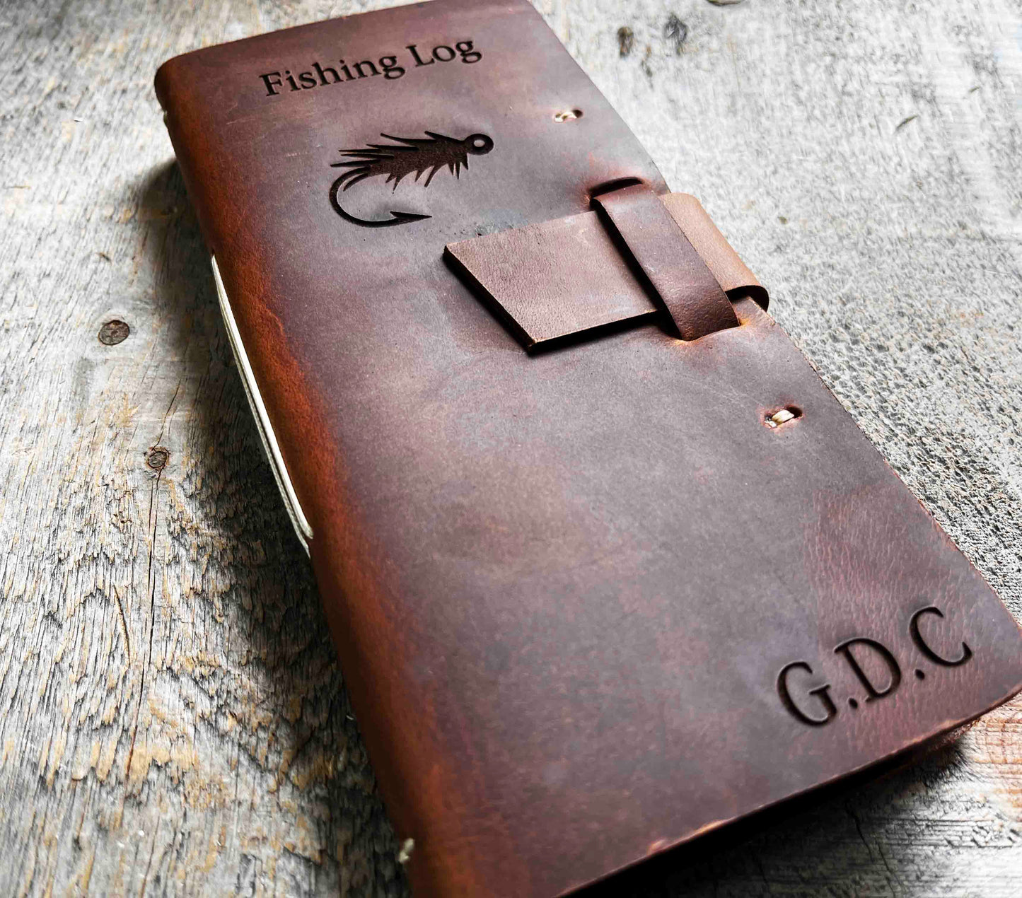 Fishing Log Premium Leather Engraved