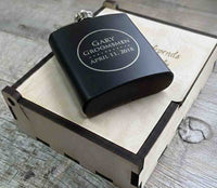 Personalized 6oz Stainless Steel Flask | Custom Engraved Groomsmen Gift | Design 9