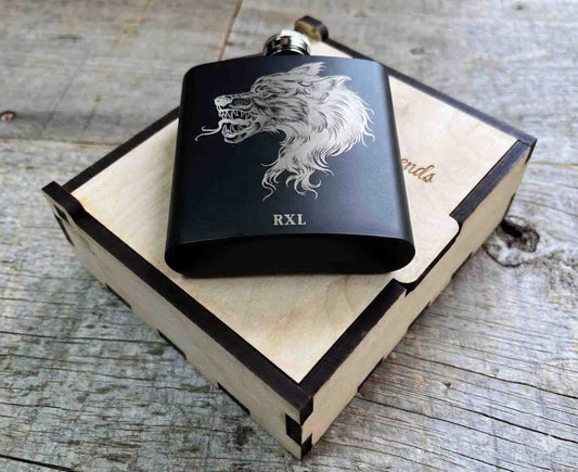 Personalized 6oz Stainless Steel Flask | Custom Engraved Groomsmen Gift | Custom Design