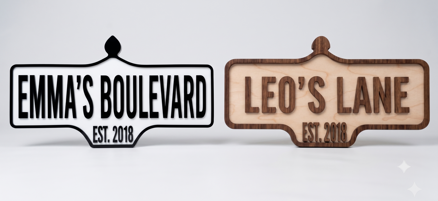 Custom Vintage Street Sign | Laser Cut Personalized Road Sign