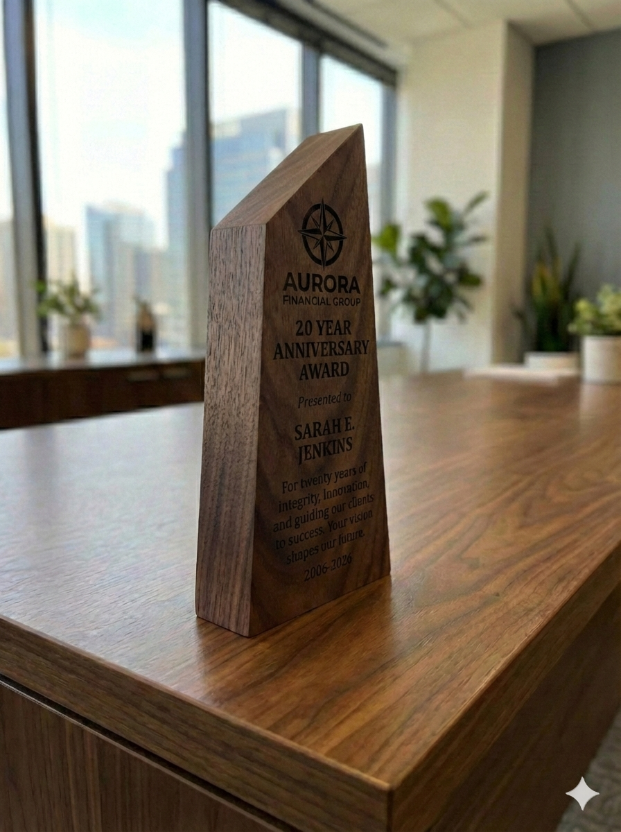 The Canadian Shield Award | Custom Handcrafted Wood Trophy Made in Canada - Memories Made Custom