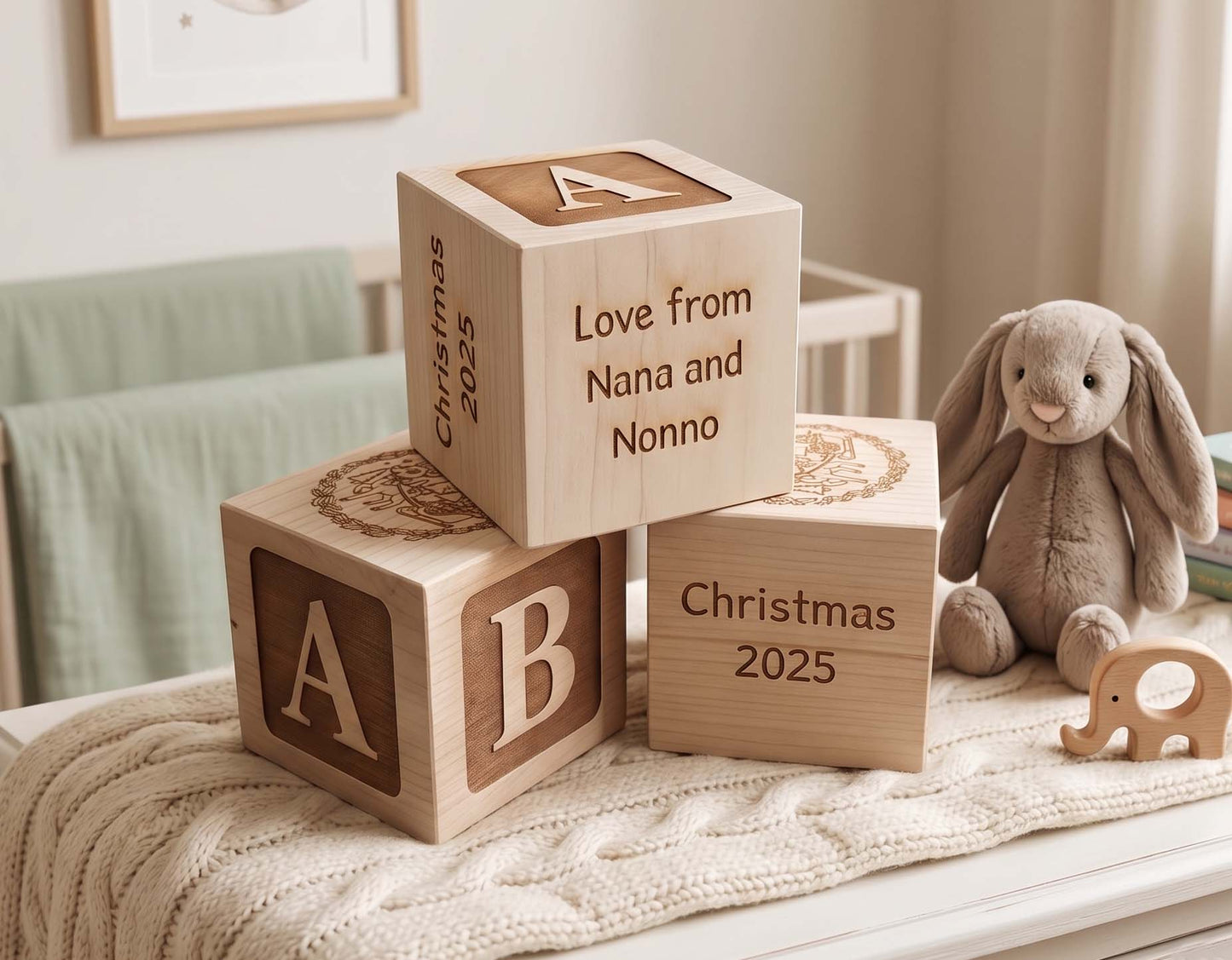 Personalized Solid Maple Baby Block | Custom Engraved Keepsake