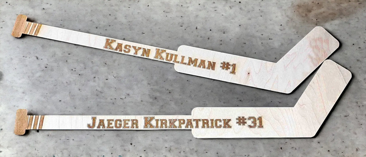 Mini Hockey Goalie Sticks - Laser Cut - Multiple Lengths Memories Made Custom