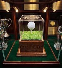 Personalized Real Wood Golf Ball Trophy Case | Hole in One