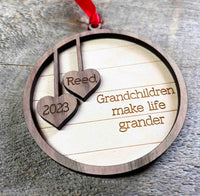 Christmas Ornament - Grandchildren make life Grander Memories Made Custom
