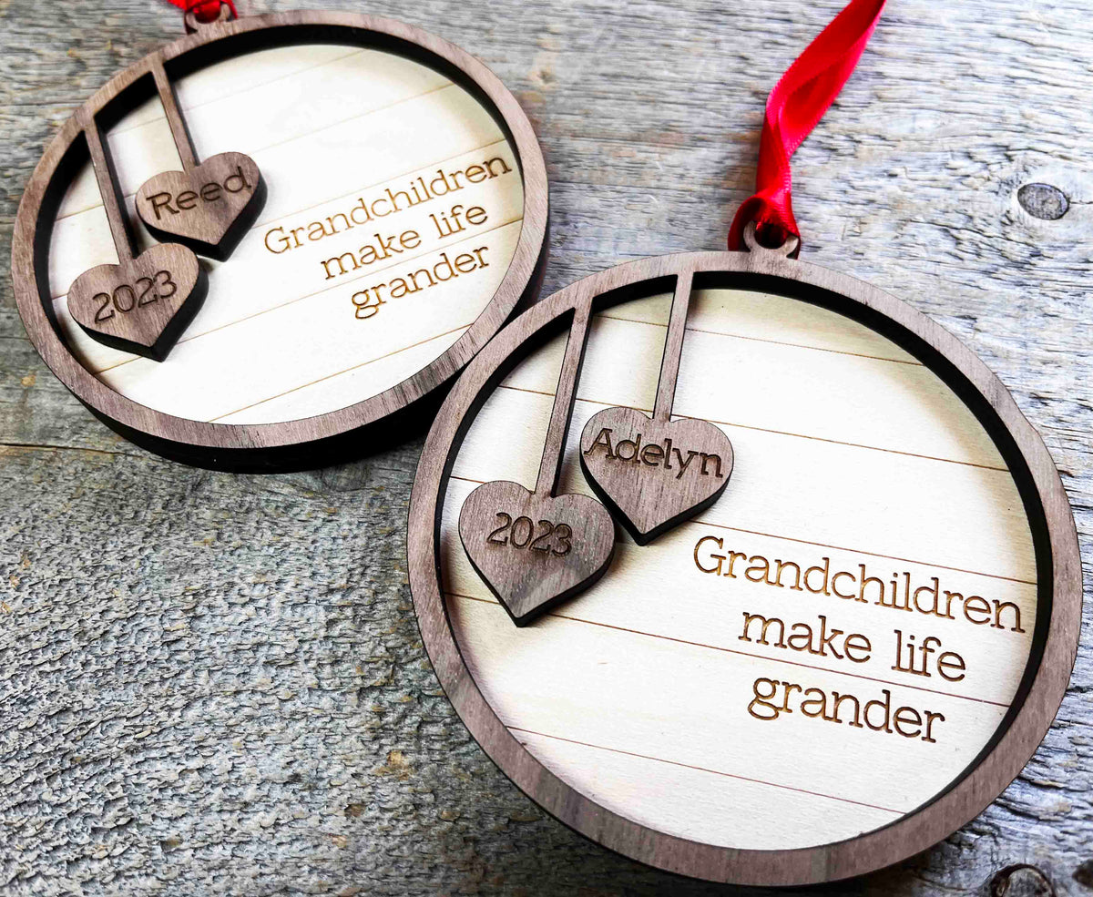 Christmas Ornament - Grandchildren make life Grander Memories Made Custom