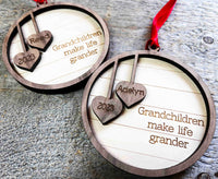 Christmas Ornament - Grandchildren make life Grander Memories Made Custom