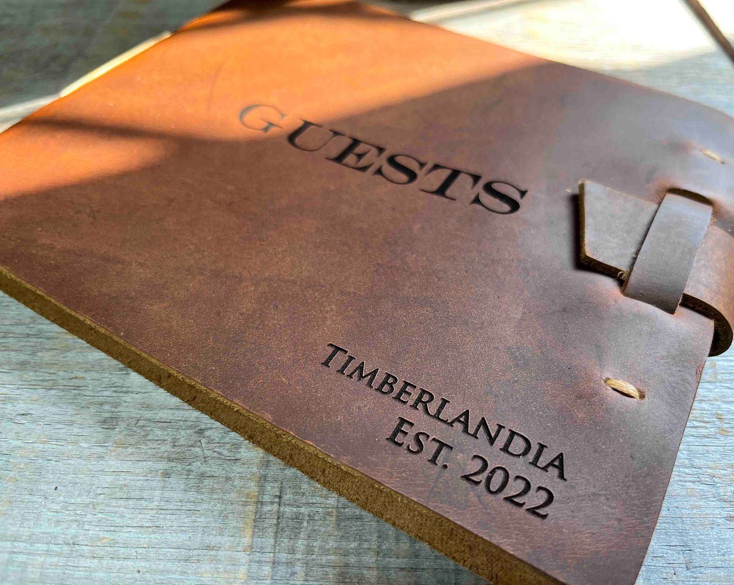 Guest Registry Memorial Book Leather Engraved