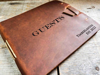 Guest Registry Memorial Book Leather Engraved Memories Made Custom