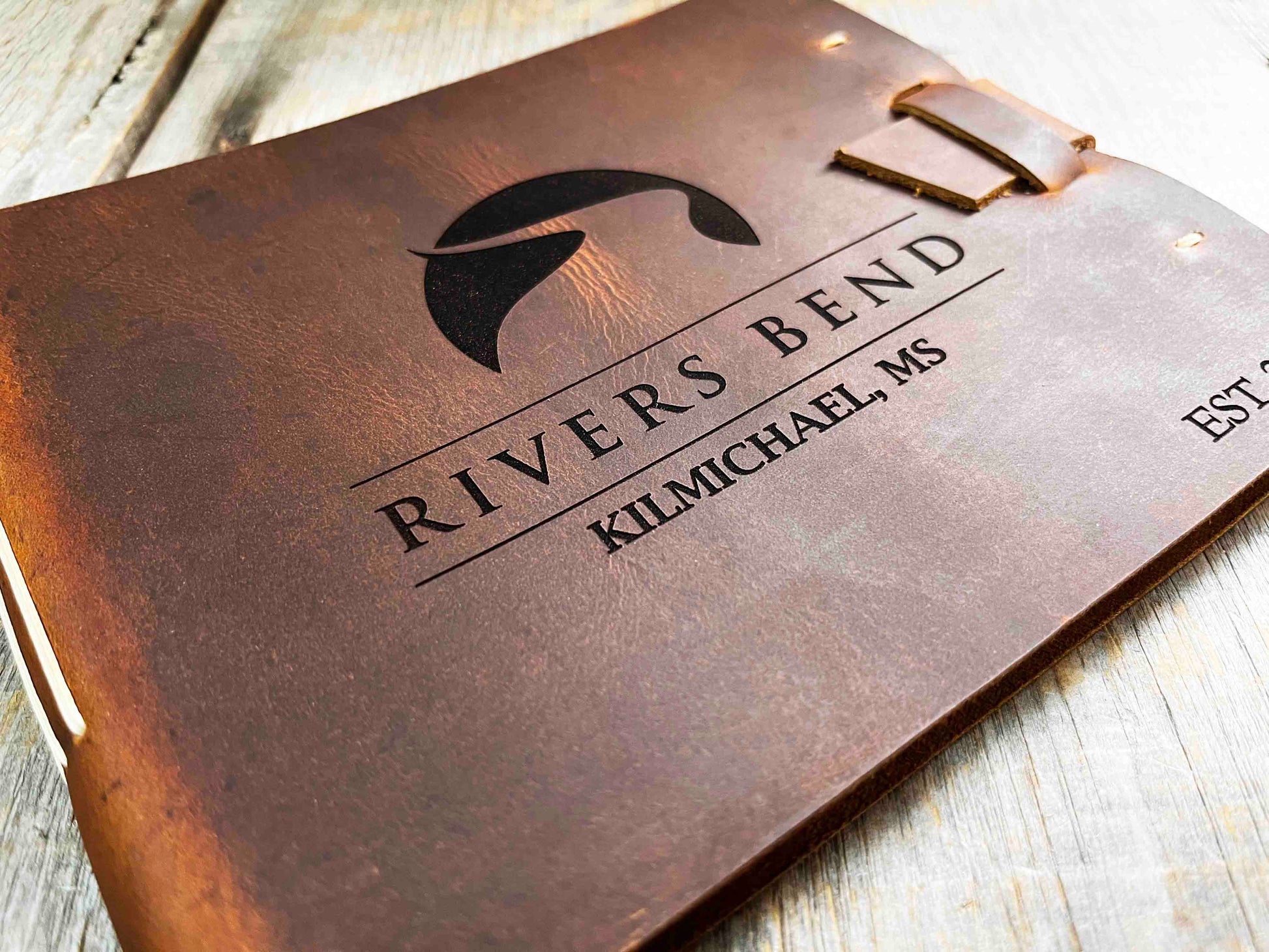 Large Guest Registry, Flap-tie Premium Leather Engraved Memories Made Custom