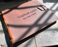 Large Guest Registry, Flap-tie Premium Leather Engraved Memories Made Custom