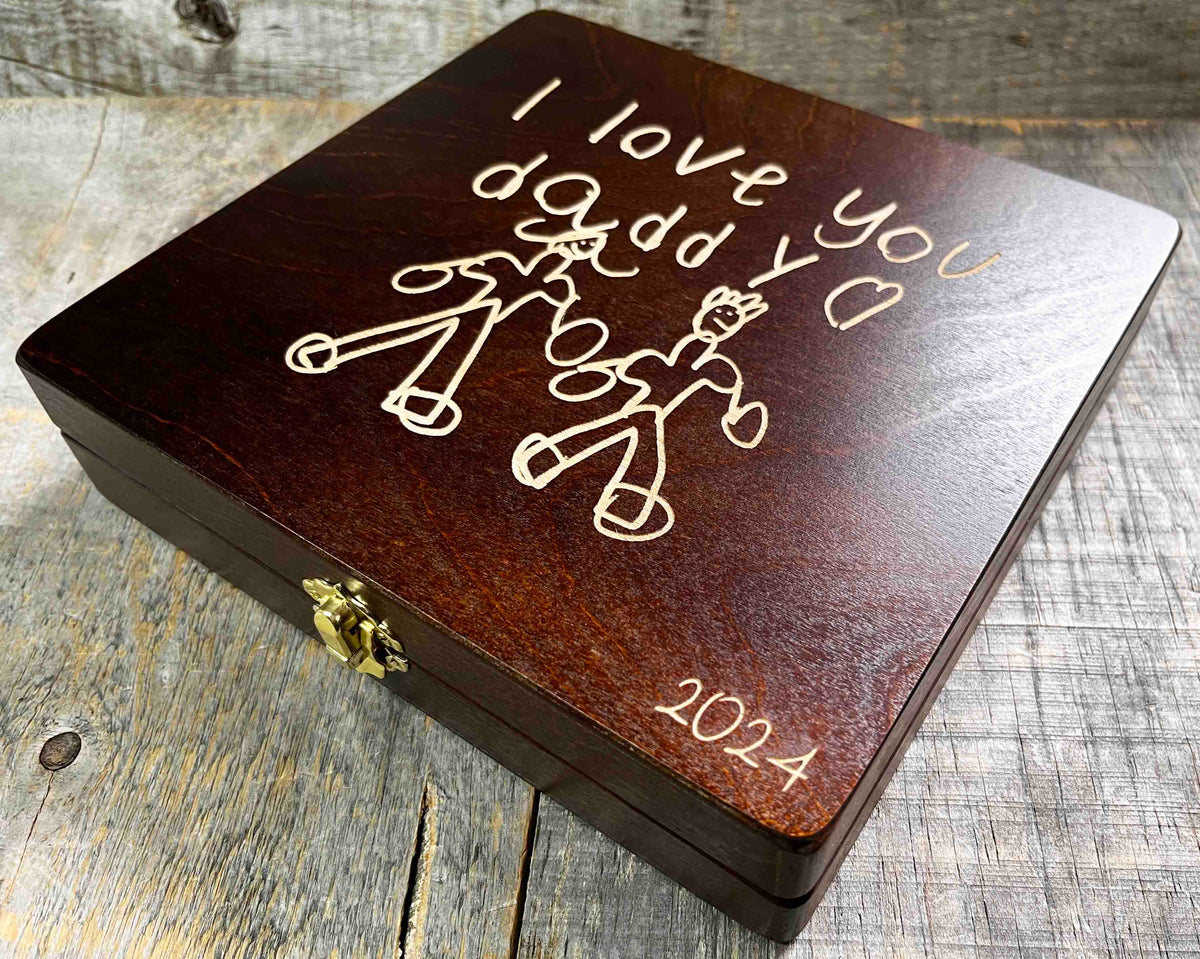 Handwriting Engraved into Premium Wooden Gift Box Memories Made Custom