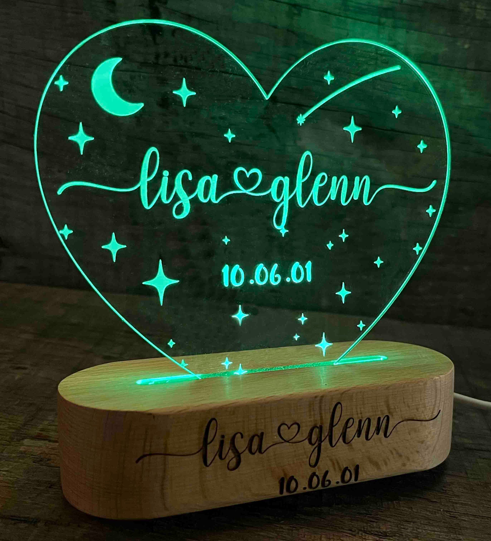 Heart Night Light Memories Made Custom