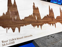 Custom Engraved Wooden Heartbeat, Ultrasound or Audio Sign Memories Made Custom