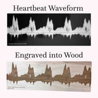 Custom Engraved Wooden Heartbeat, Ultrasound or Audio Sign Memories Made Custom